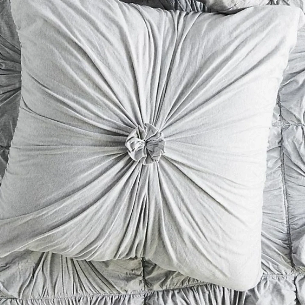 NWOT Anthropologie Lazybones Organic Rosette Euro Sham in Gray market x1 sham